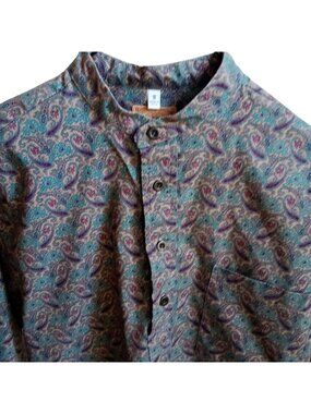True Vintage Shirt Small Wah Maker Paisley Button-Up Pullover Paisley Made USA